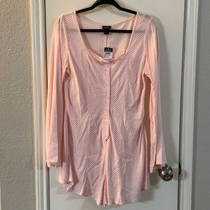 Rue21 Pink and White Striped Romper | L NWT